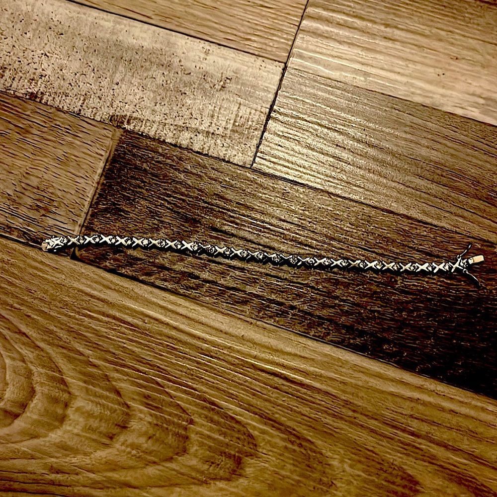 Silver And Diamond Style Bracelet